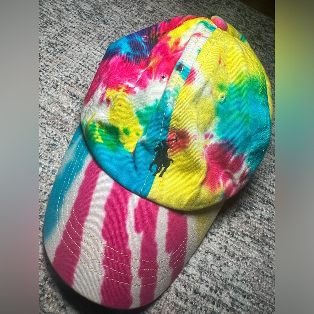 Tie dye polo hat $50 obo